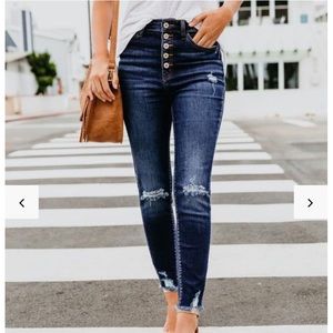Tilley Frayed Ankle High Waisted Skinny Jean